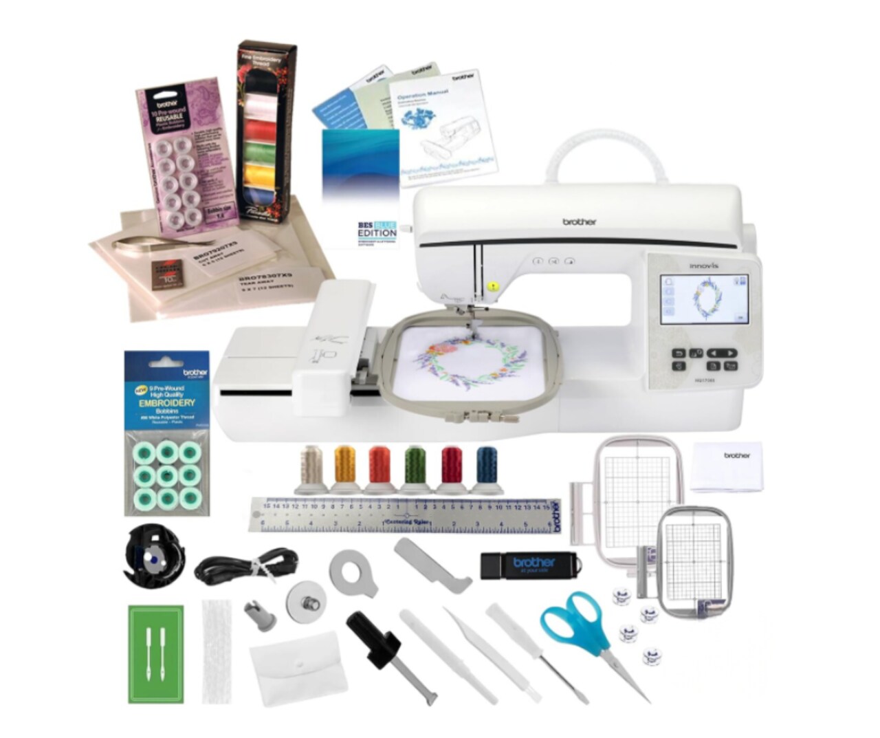 Brother NQ1700E 6" x 10" Computerized Embroidery Machine Bundle